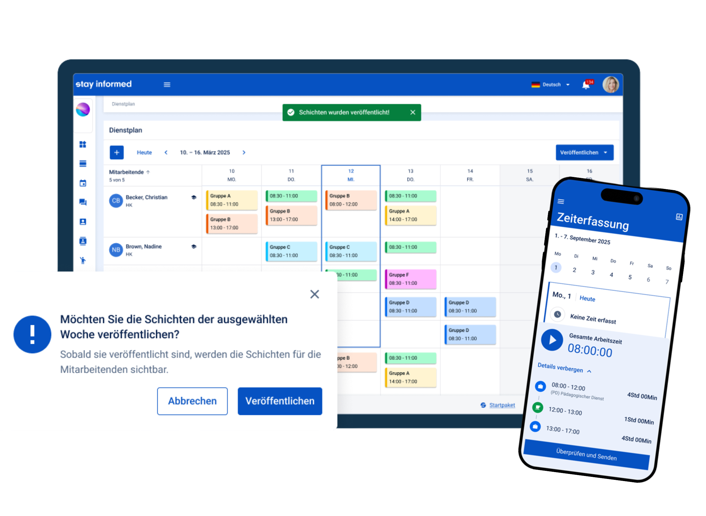 Digitaler Dienstplan & Zeiterfassung