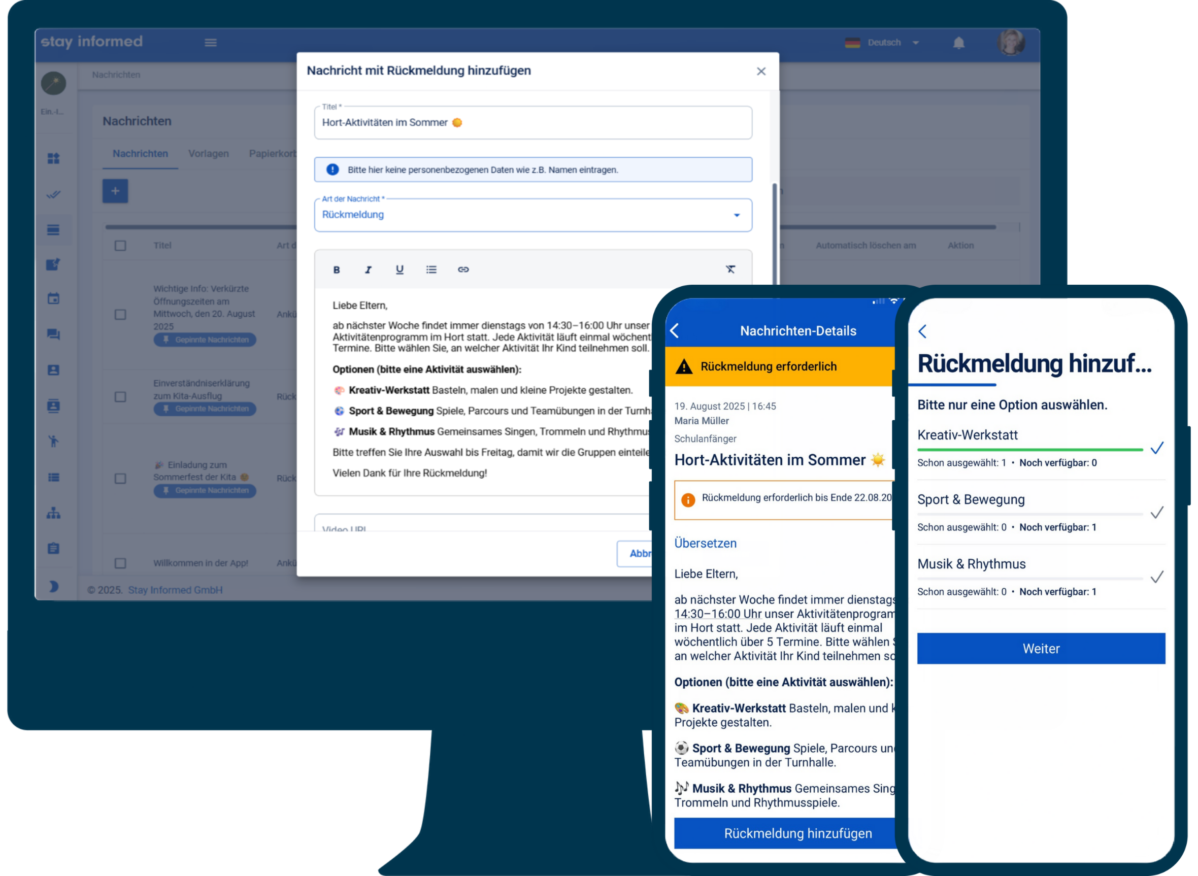 Nachrichten & Infos versenden