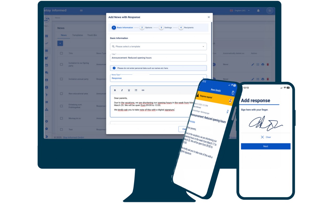 Send Messages & Informations